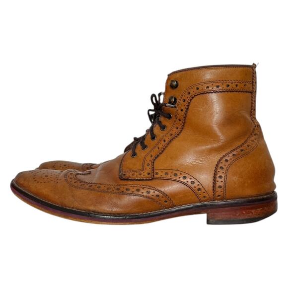 Vintage Johnston & Murphy Wingtip Boots Brown Leather Brogue Size 8 main image 10